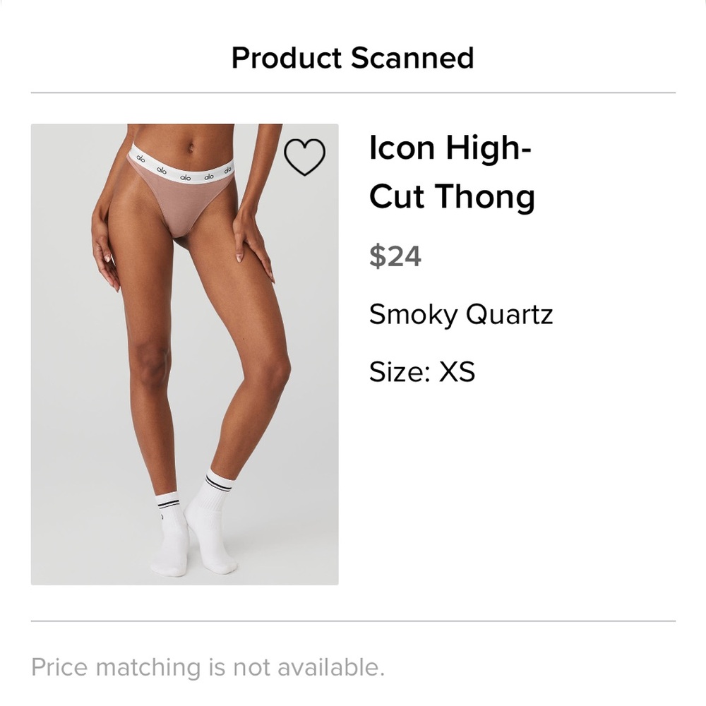 ALO Yoga Smoky Quartz Icon High-Cut Thong